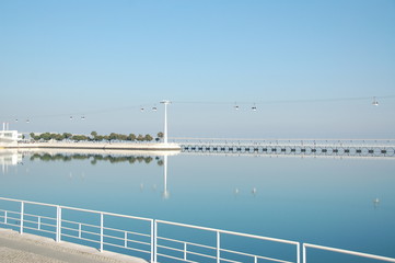 Naklejka premium pier reflection in the water