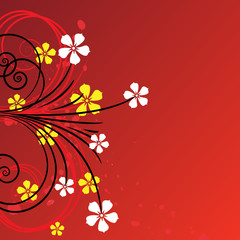 floral design ornament red