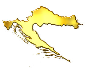 Croatia 3d Golden Map