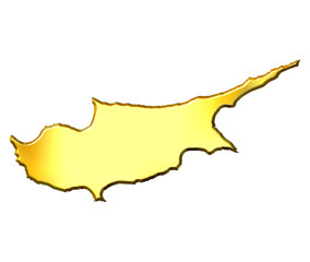 Cyprus 3d Golden Map