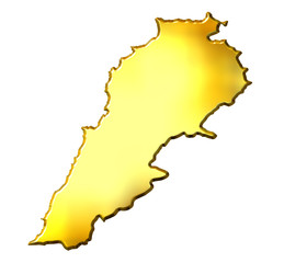 Lebanon 3d Golden Map