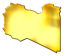 Libya 3d Golden Map