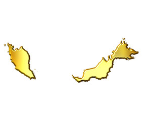Malaysia 3d Golden Map