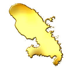 Obraz premium Martinique 3d Golden Map