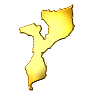 recommend clip art: Mozambique 3d Golden Map