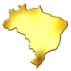Brazil 3d Golden Map