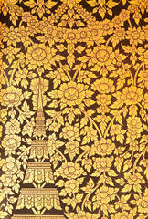 Fototapeta na wymiar Flower in Thai traditional style painting.
