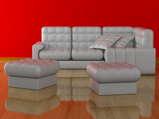 Interior of a living room. 3D image.