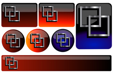 Chrome squares logo set for company or organization