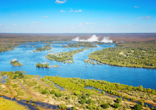 Fototapeta Zambezi river and Victoria Falls