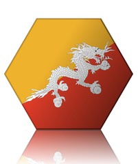 bhoutan drapeau hexagone bhutan flag