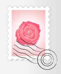 Post stamp with rose