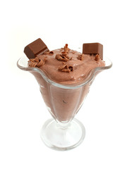 chocolate pudding isolated on white