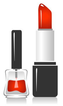 lipstick and nail polish