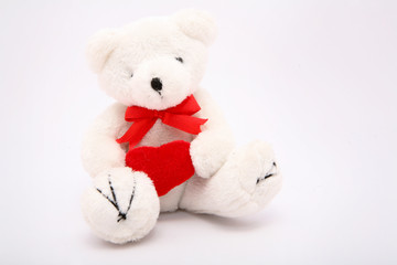 Teddy Bear With Love Heart over white