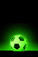 Fototapeta premium Soccerball with grass horizon line