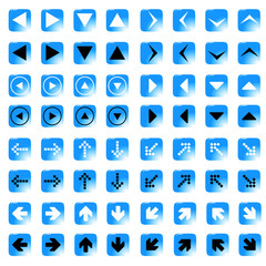 Blue arrows. Set of web icons