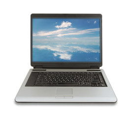 laptop on white background