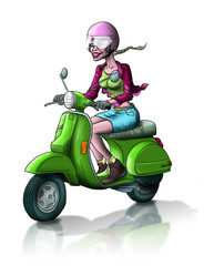 moto chica