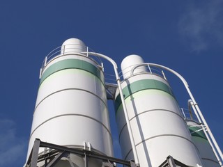 Two cement silos