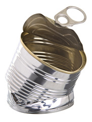 Crushed tin can