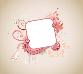 funky styled design frame made of floral elements