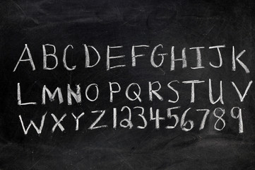 Fototapeta premium Alphabet and Numerals