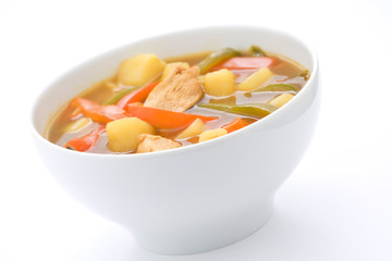 Chinese chicken soup chicken and vegetables