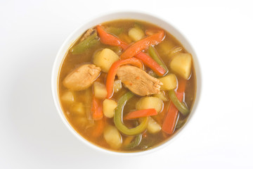Chinese chicken soup chicken and vegetables