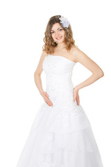 Fototapeta na wymiar beauty bride in white dress