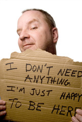 Content Homeless Man