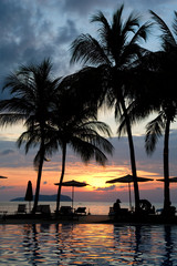 Obraz premium Evening in tropical hotel