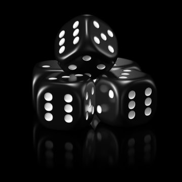 Dice black set