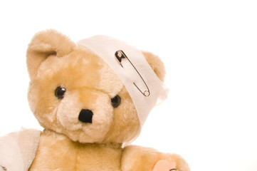 Teddy bear with bandage