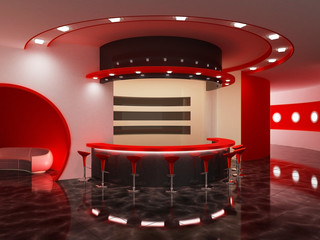 Interior of a modern bar