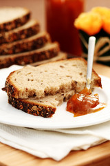 whole wheat bread and jam