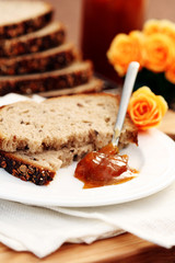 whole wheat bread and jam