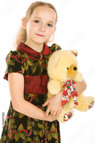 little girl with a teddy bear