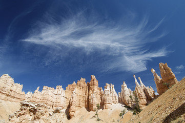 sandstone spires and clouds in Bryce Canyon, Utah