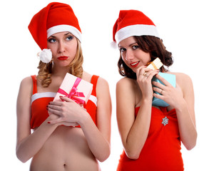 Obraz premium Girls with presents