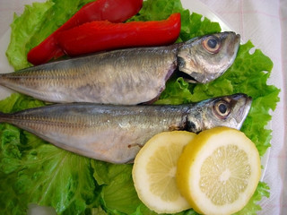 Mackerel, sardines, salad, peppers - Carapau - Sardinha