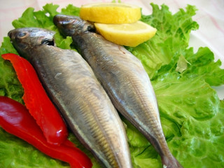 Mackerel, sardines, salad, peppers - Carapau - Sardinha
