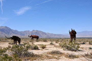 sculpture of elephants