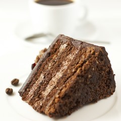 Chocolate Cake and Cup of Coffee