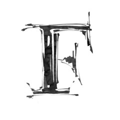 Obraz na płótnie Canvas Alfabet symbol F. - grunge farby remis ręka
