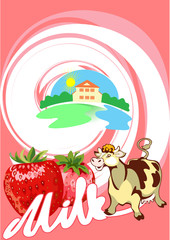 Obraz premium Milk_strawberry