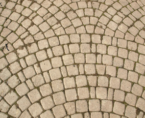 Detail of a paving surface material tiles