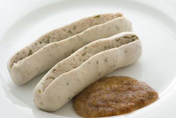 Weisswurst aufgeschnitten