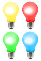Set of multicolored lamps