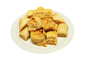 Baklava on plate